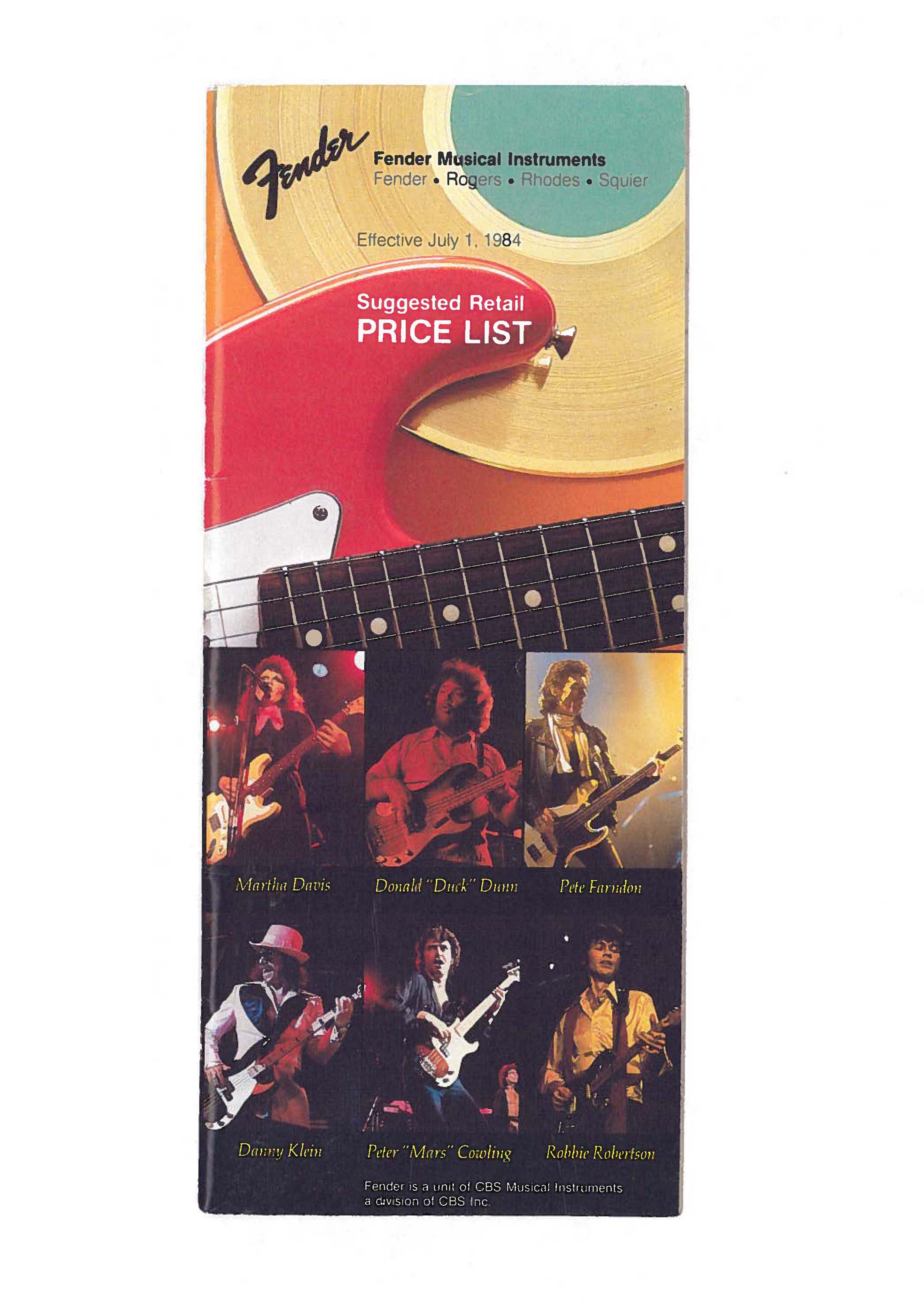 Fender Price list 1984