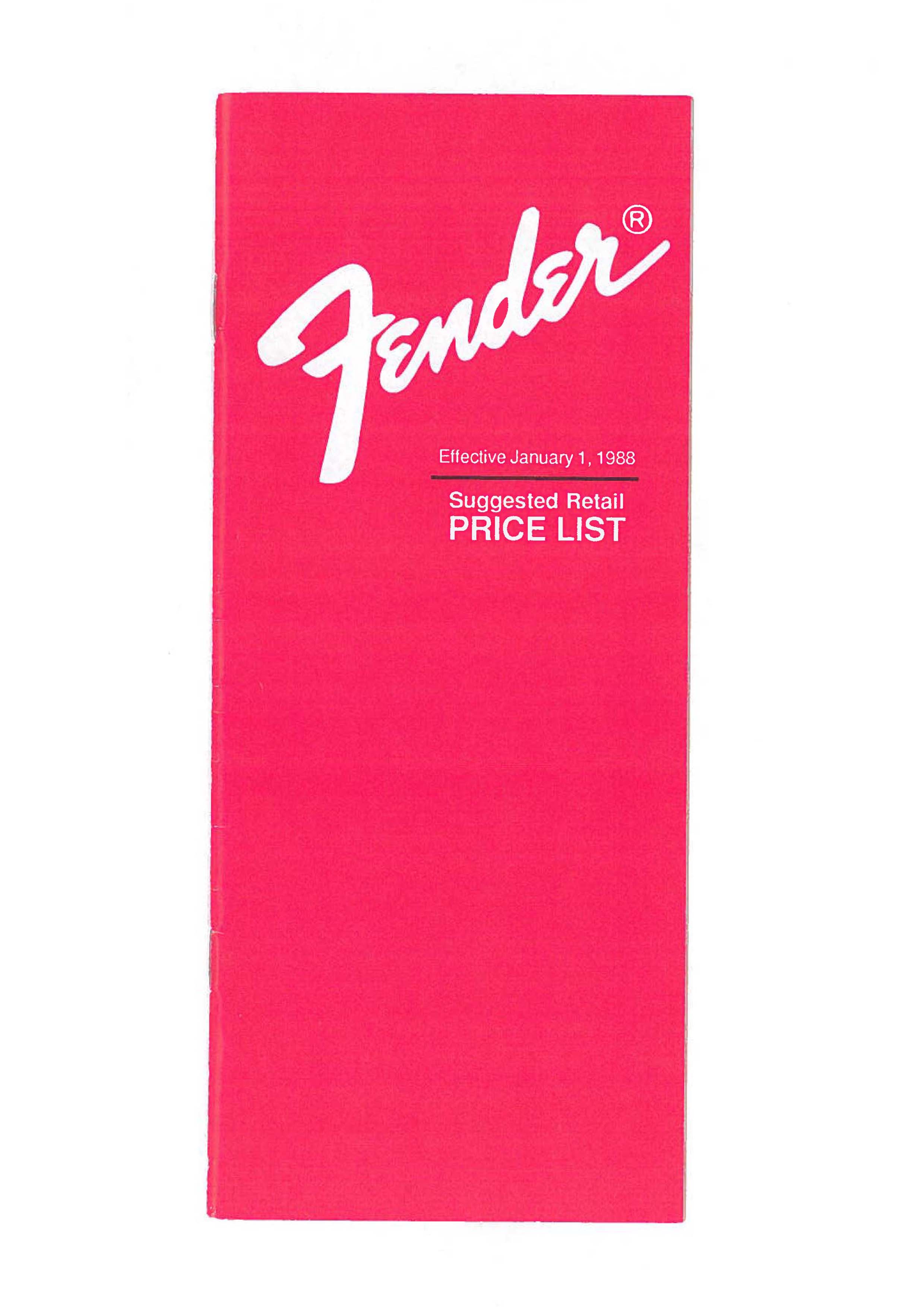 Fender Price list 1988
