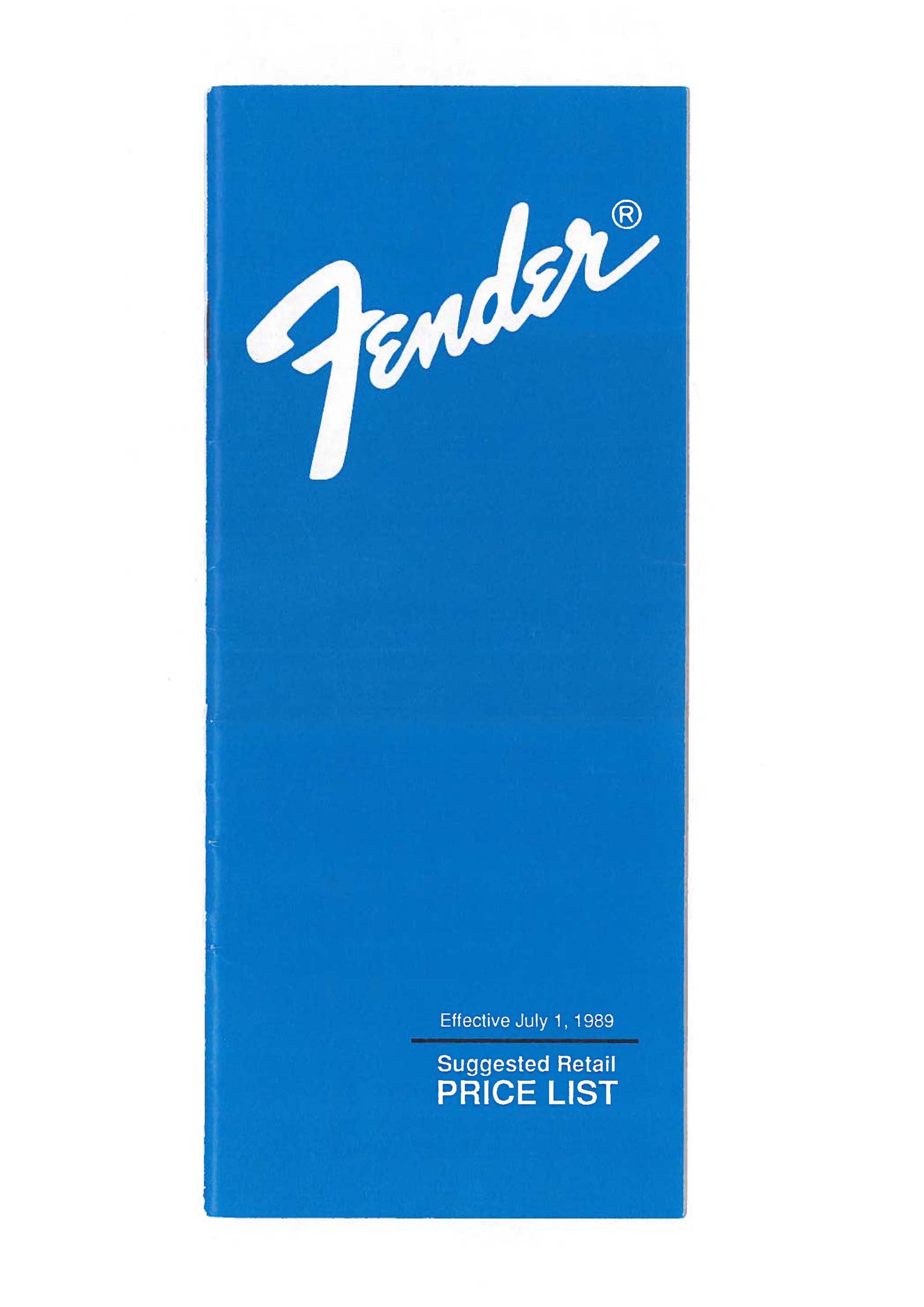 Fender Price list 1989