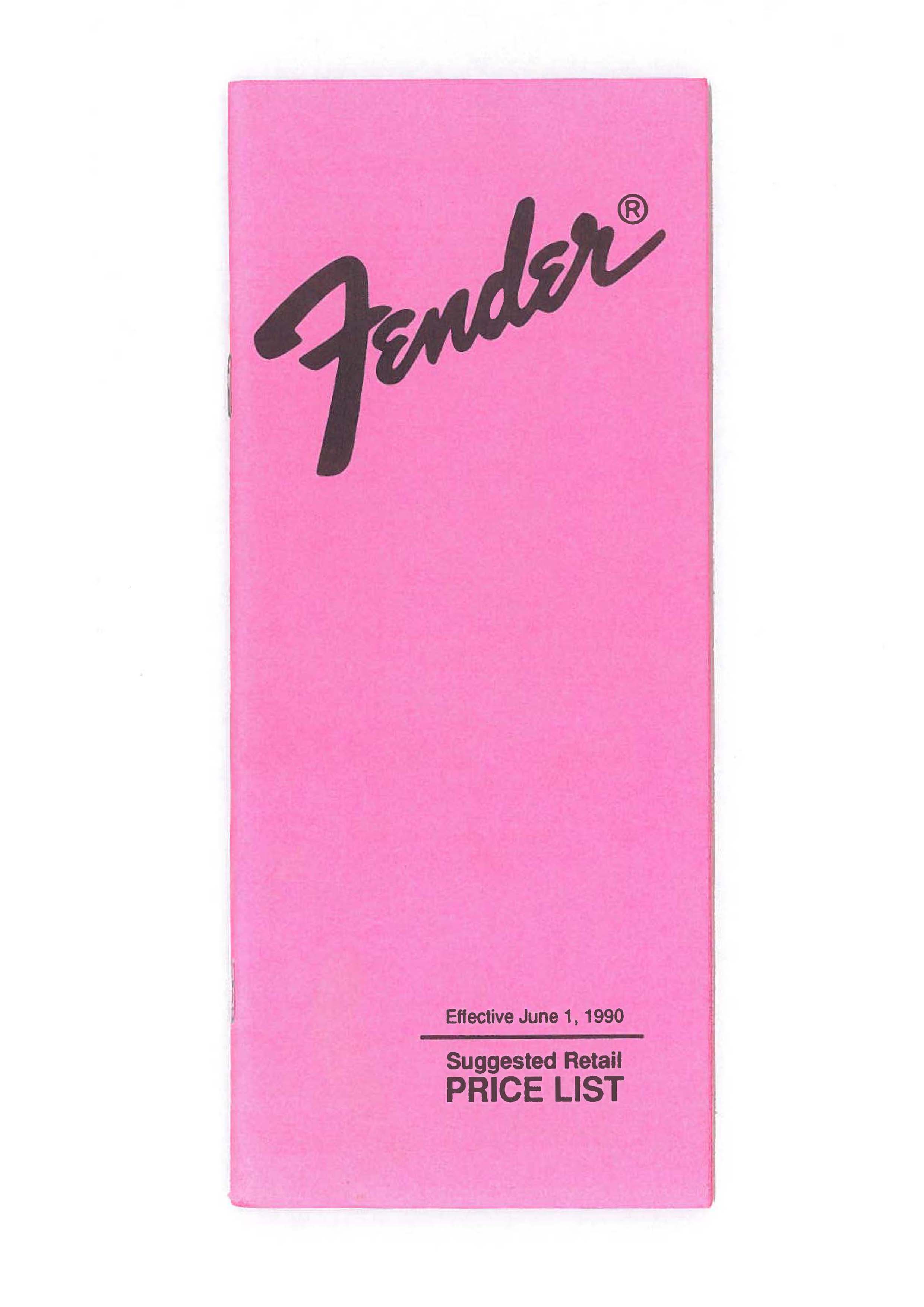 Fender Price list 1990