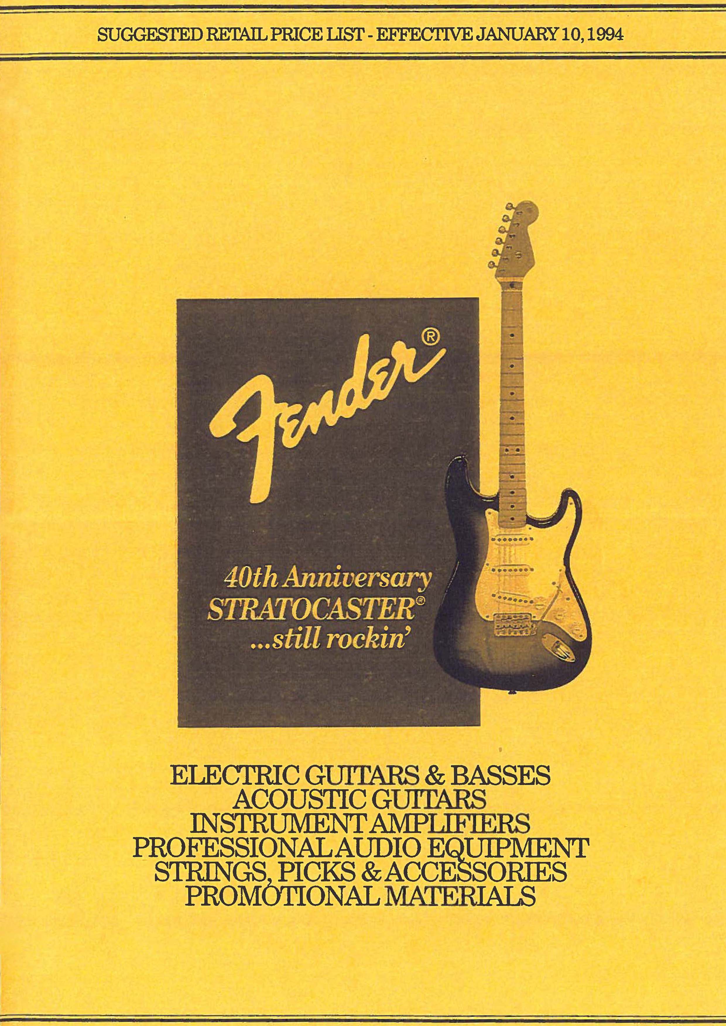 Fender Price list 1994