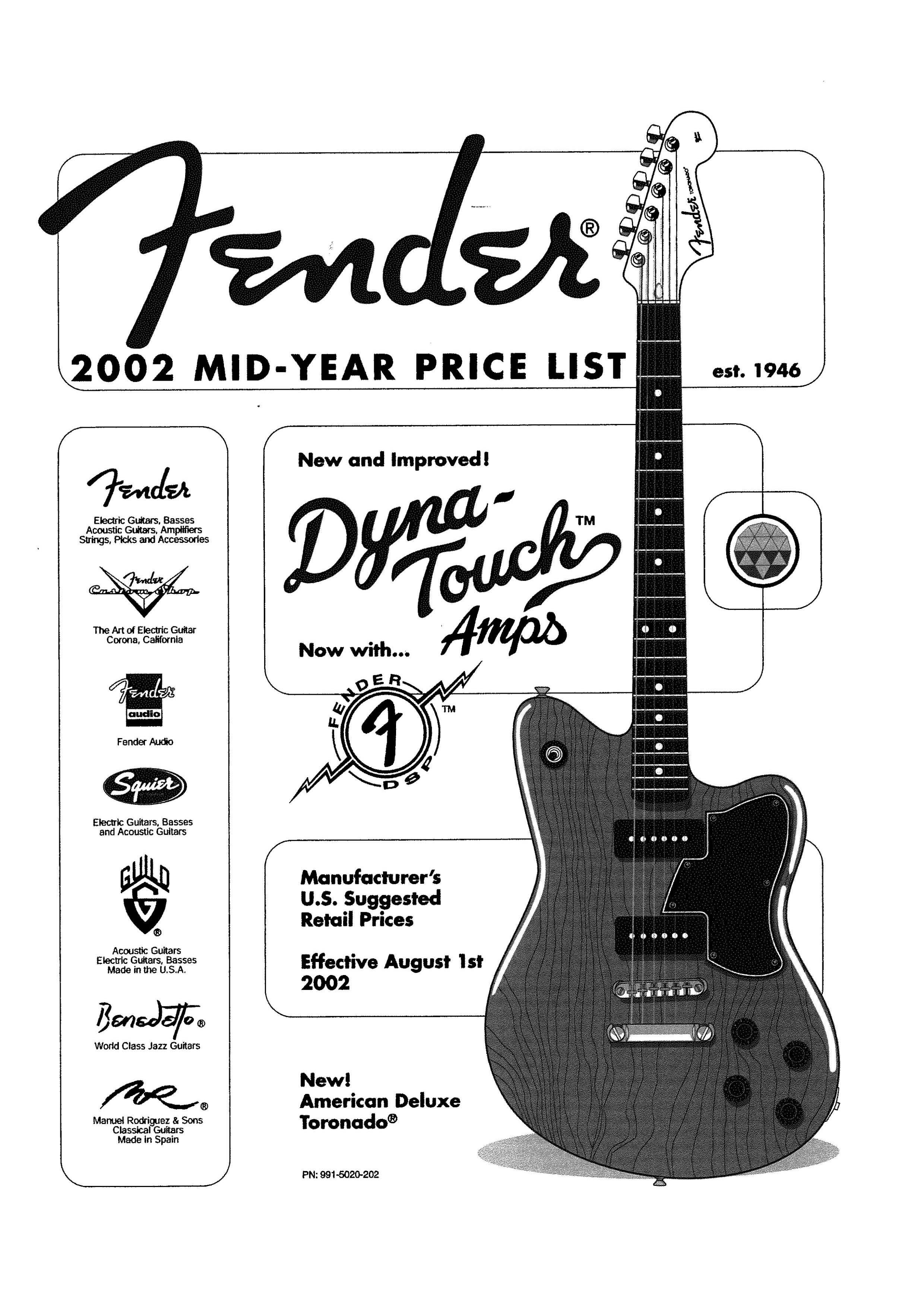 Fender Price list 2002