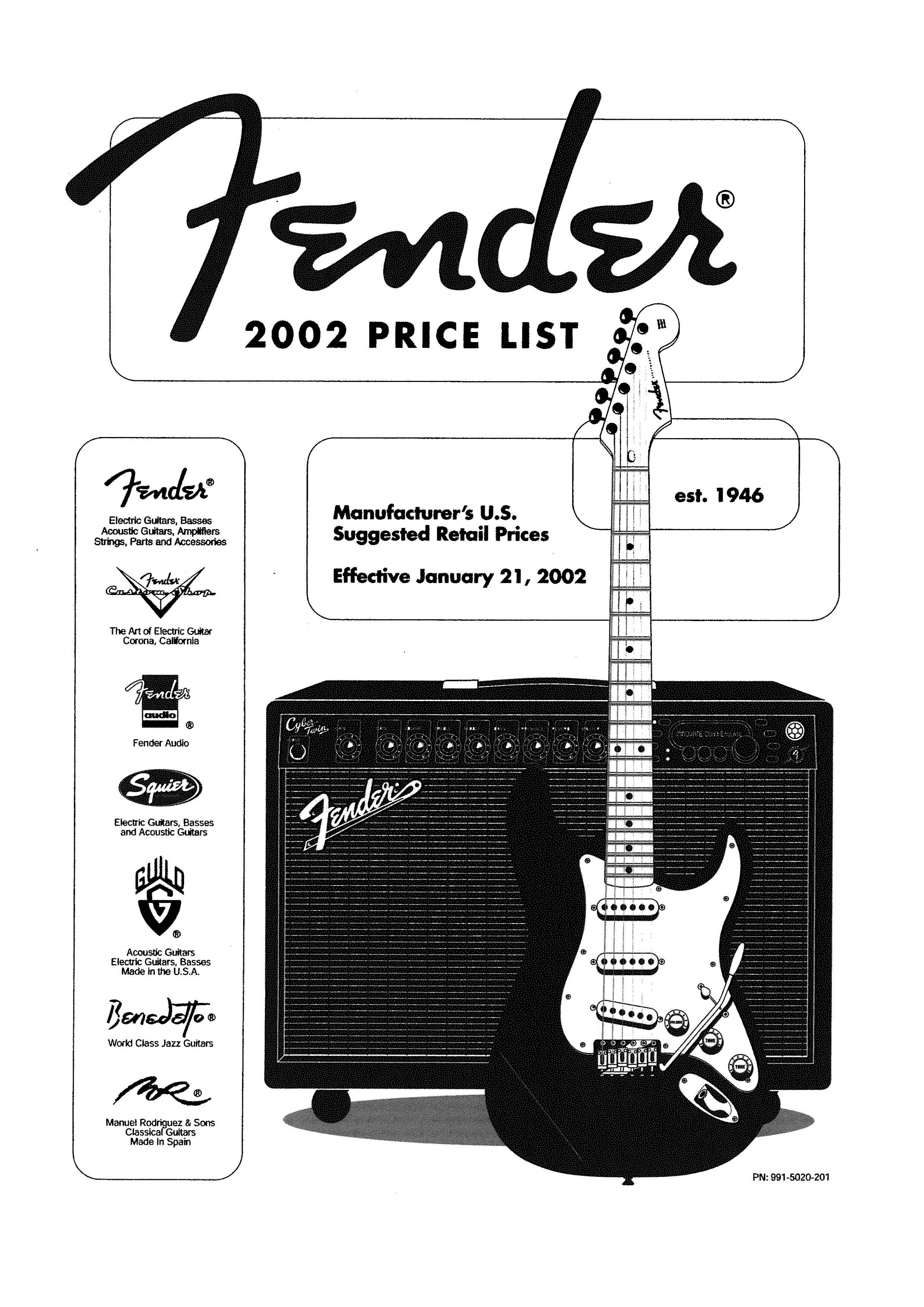 Fender Price list 2002