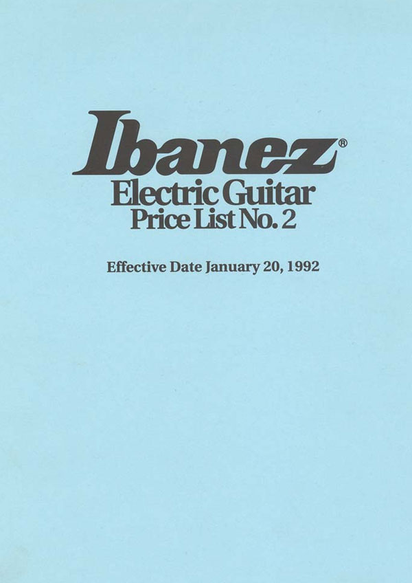 Ibanez Price list 1992 (January)