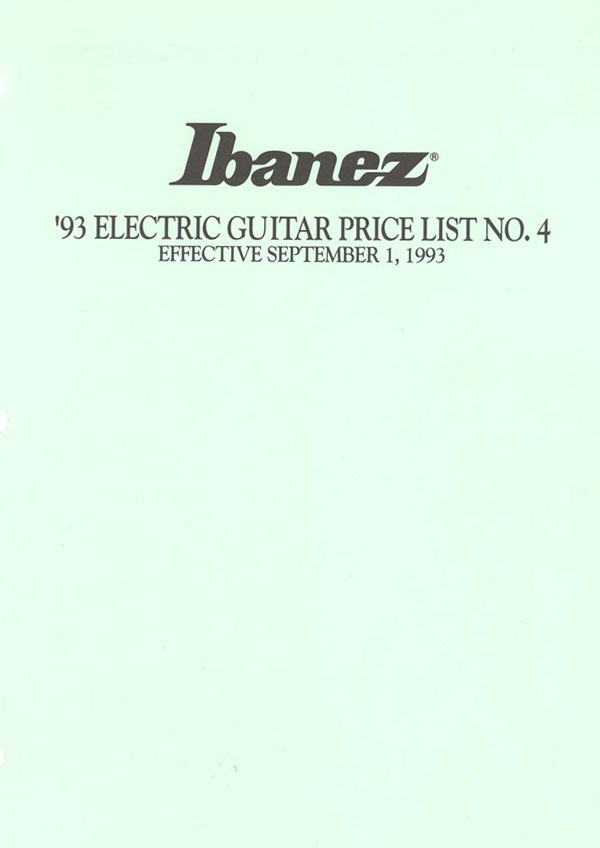 Ibanez Price list 1993 (September)