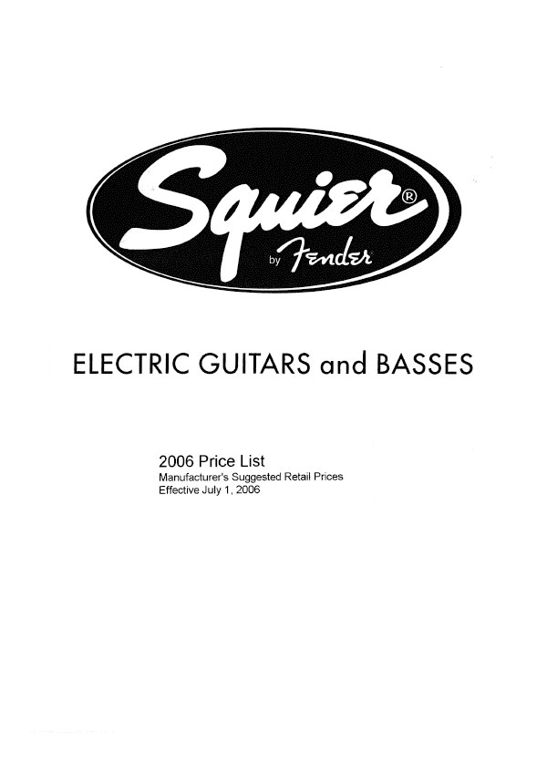 Squier Price list 2006 (July)