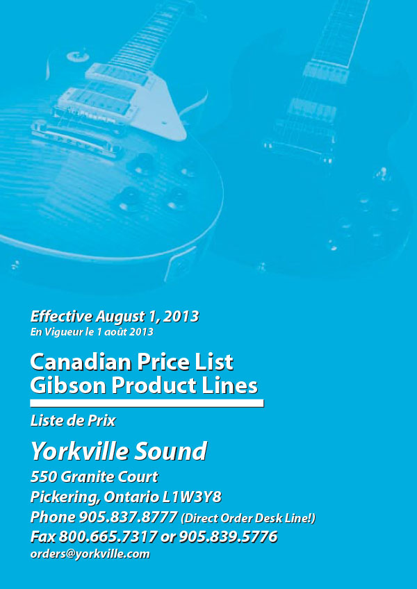 Gibson Price List 2013 (Canada)