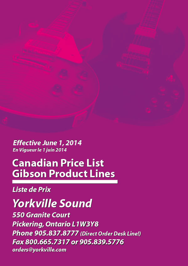 Gibson Price List 2014 (Canada)
