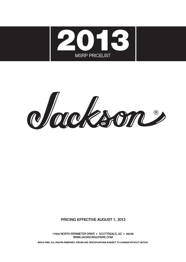 Jackson Price list 2013
