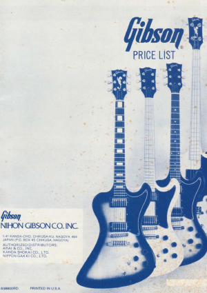 Gibson Price List 197x (Japan)
