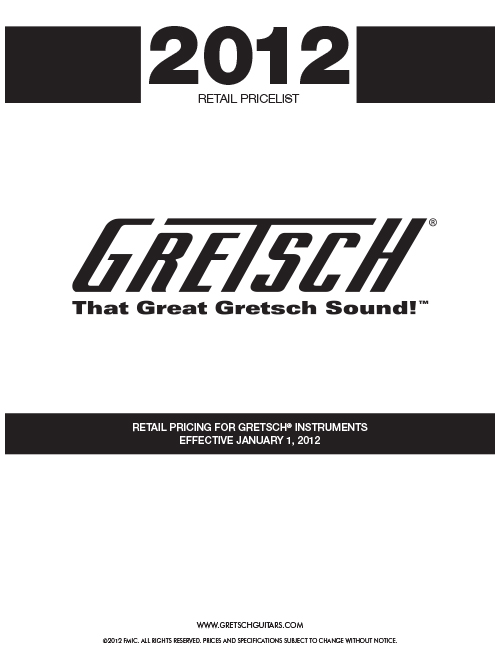 Gretsch Price list 2012