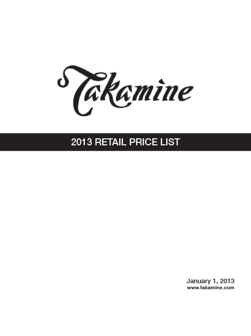 Takamine Price list 2013