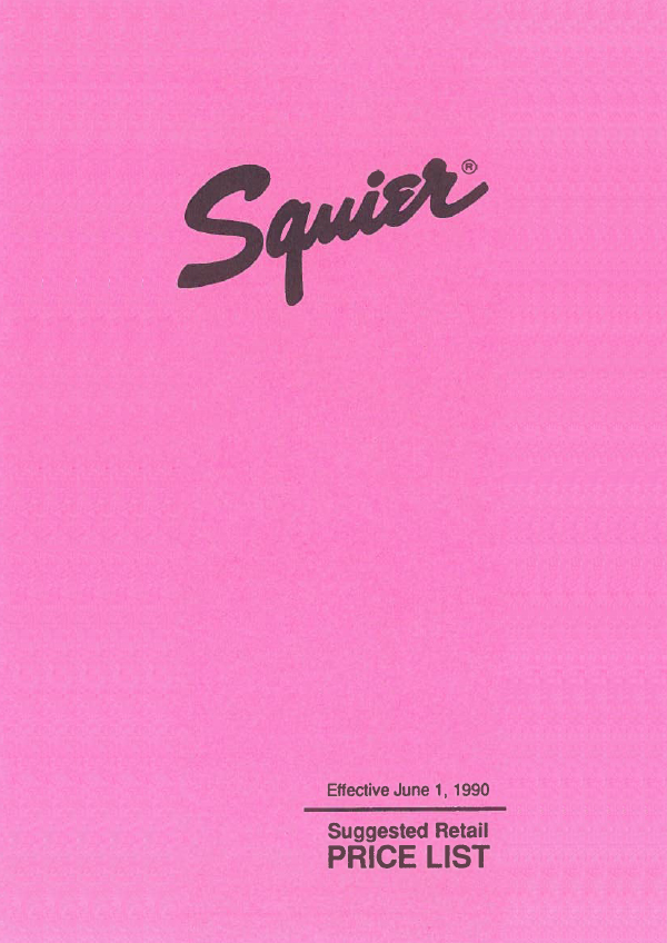 Squier Price list 1990 (June)