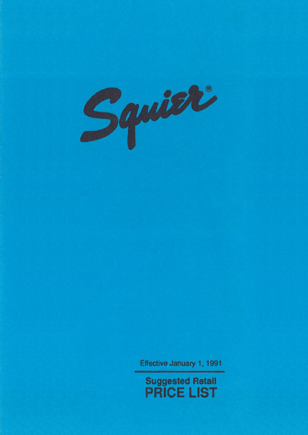 Squier Price list 1991 (January)
