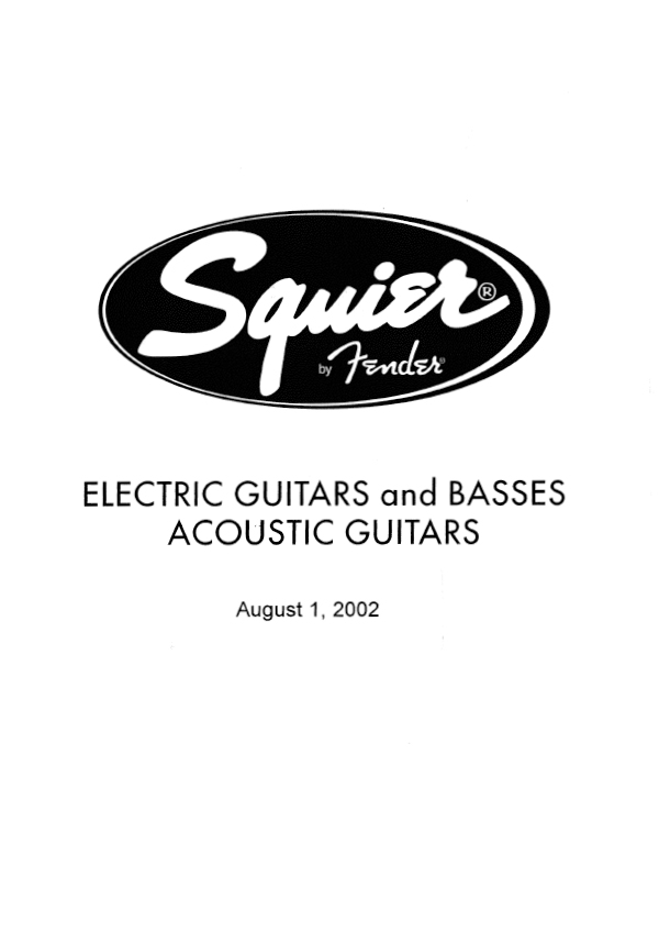 Squier Price list 2002 (August)