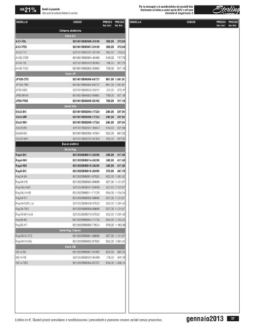 Price list 2013 (Spanish)