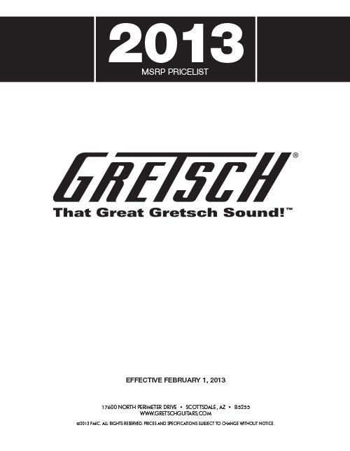 Gretsch Price list 2013