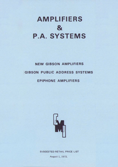 Gibson Price List Amplifiers 1973