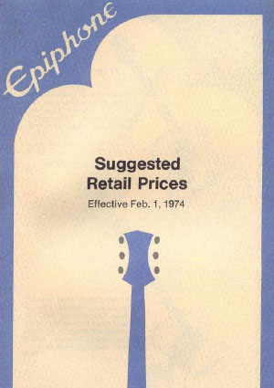 Epiphone Product Catalog 1974 