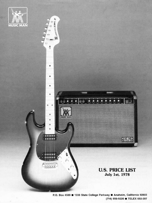 Music Man Price list 1978