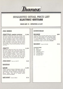 1987_Ibanez_USA_price_list